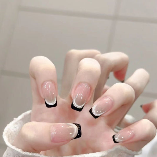 Chic Black & White French Tip Press-On Nails