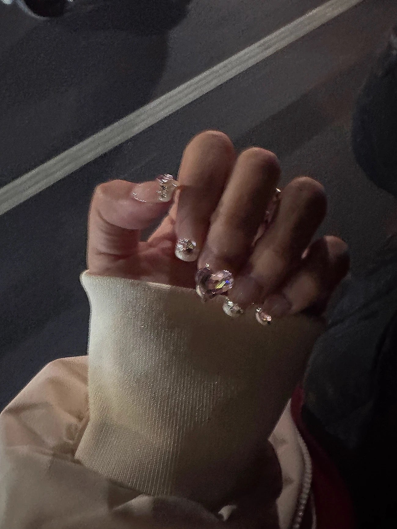 Crystal Romance – Handmade Press-On Nails