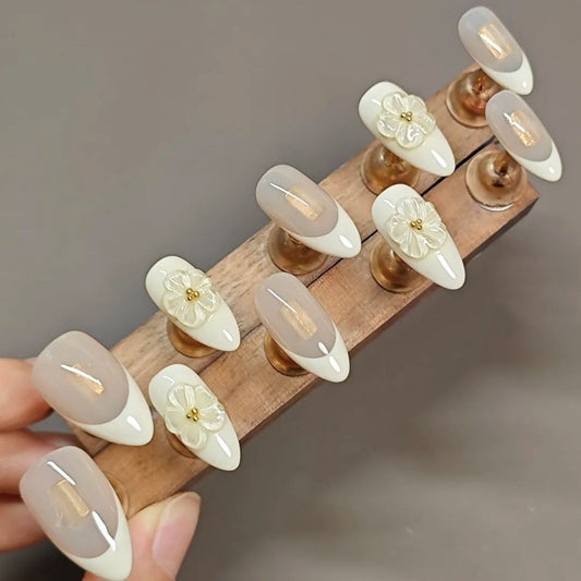 Ivory Bloom & Gilded Sheen: Minimalist Opal Set