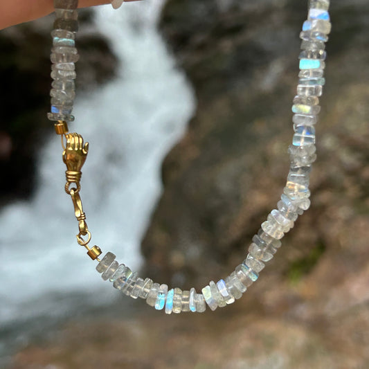 Moonlit Aura Blue Moonstone Necklace