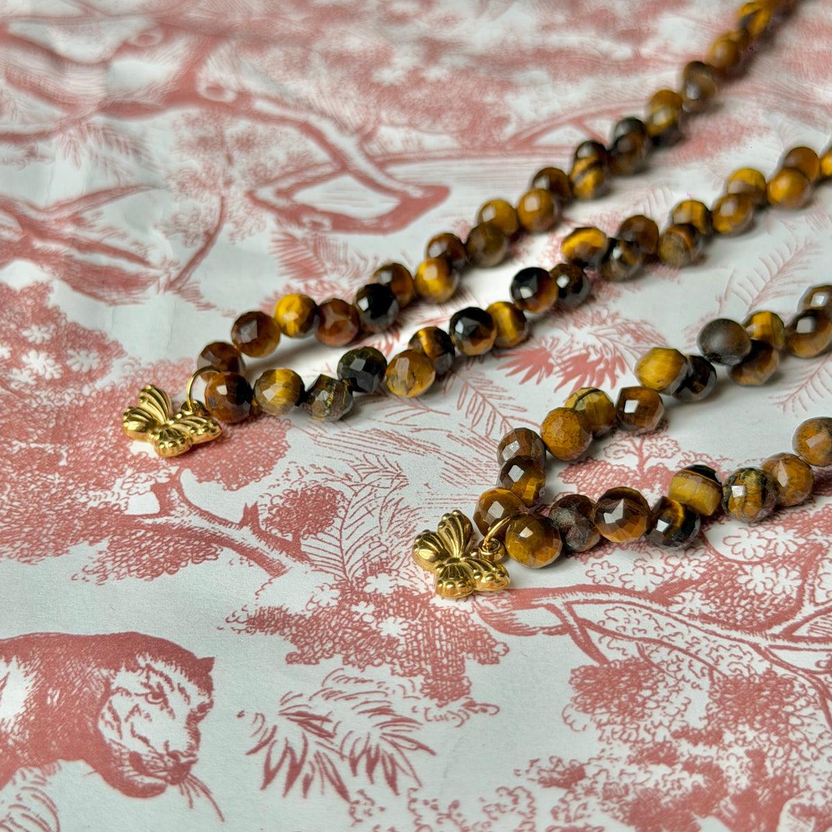Handmade Faceted Natural Tiger’s Eye Necklace & Earring Set | Necklace 40-45cm Adjustable