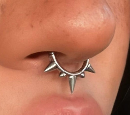 Gothic Spiked Ball Stainless Steel Septum Clicker