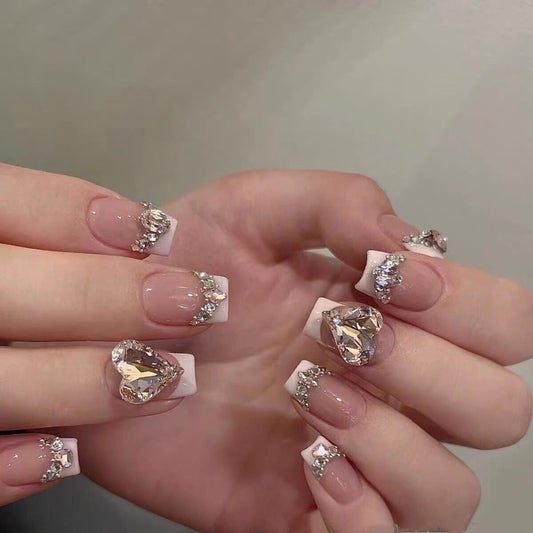 Crystal Romance – Handmade Press-On Nails