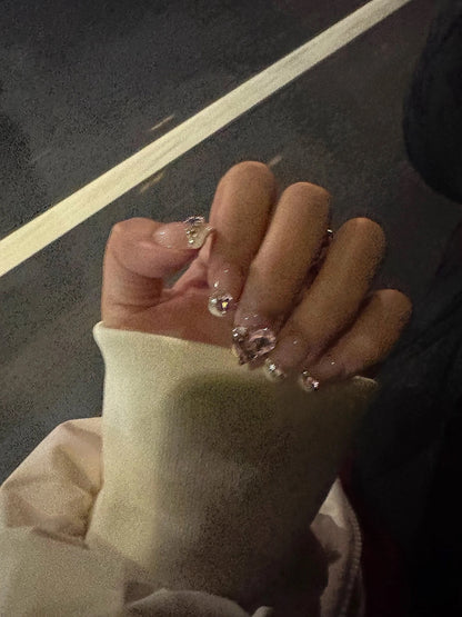 Crystal Romance – Handmade Press-On Nails