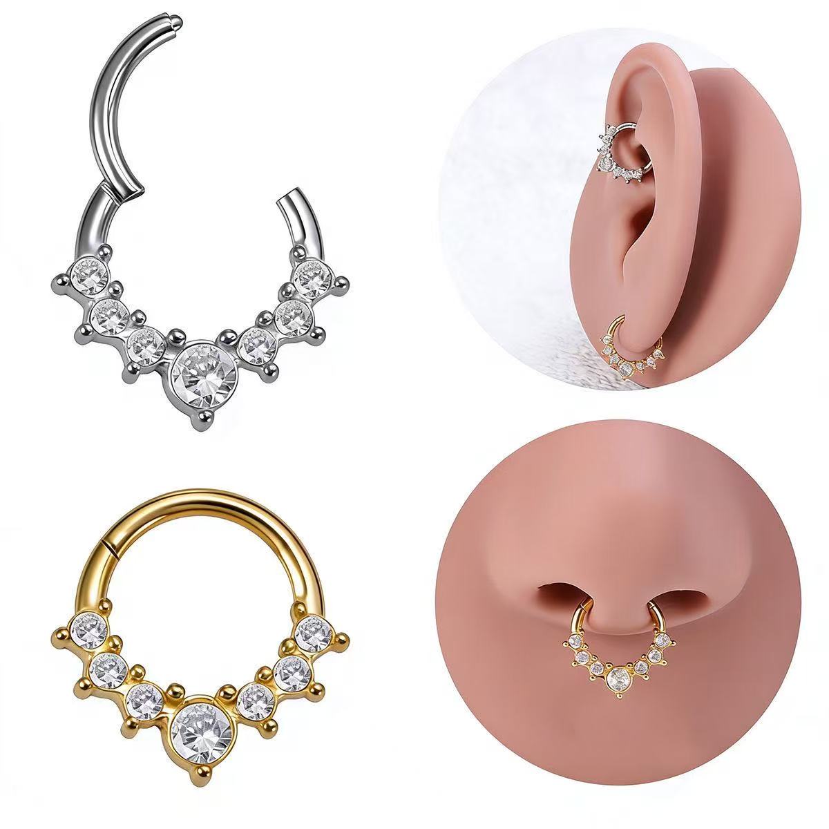 Starry Galaxy Crystal Nose Hoop