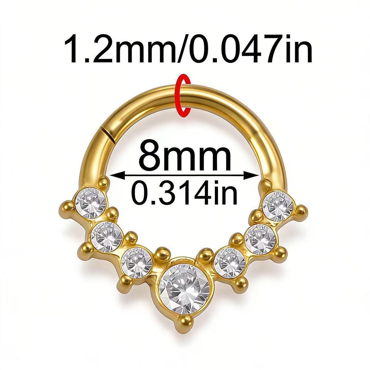 Starry Galaxy Crystal Nose Hoop