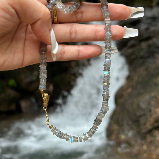 Moonlit Aura Blue Moonstone Necklace