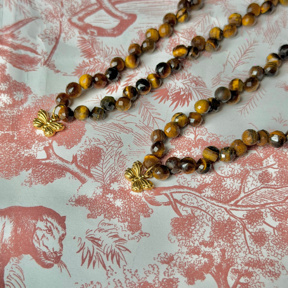 Handmade Faceted Natural Tiger’s Eye Necklace & Earring Set | Necklace 40-45cm Adjustable