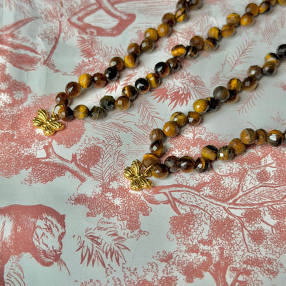 Handmade Faceted Natural Tiger’s Eye Necklace & Earring Set | Necklace 40-45cm Adjustable