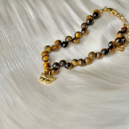 Handmade Faceted Natural Tiger’s Eye Necklace & Earring Set | Necklace 40-45cm Adjustable