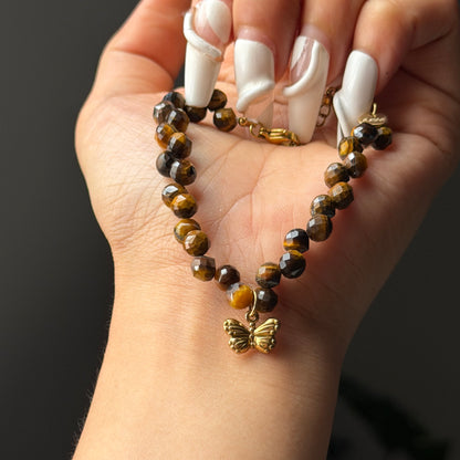 Handmade Faceted Natural Tiger’s Eye Necklace & Earring Set | Necklace 40-45cm Adjustable